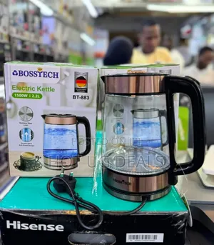 Bosstech Bt-883 Electric Glass Kettle 2.2-Liter With Blue Lighting