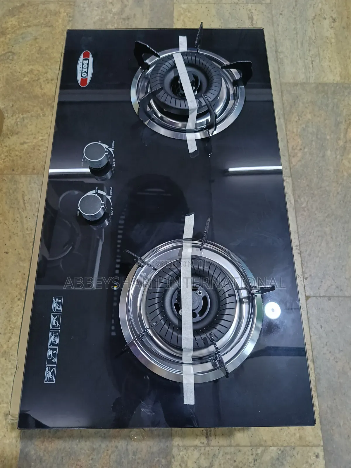 Boko Double Burner Gas Stove/ Tempered Glass Top/ Automatic Ignition