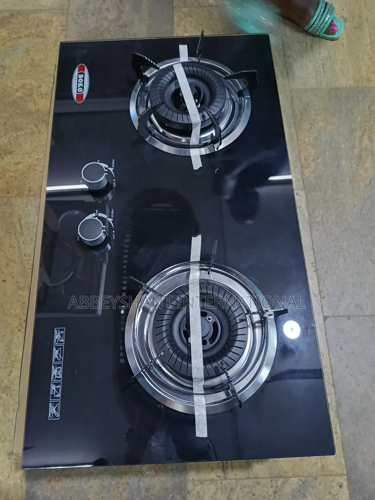 Boko Double Burner Gas Stove/ Tempered Glass Top/ Automatic Ignition