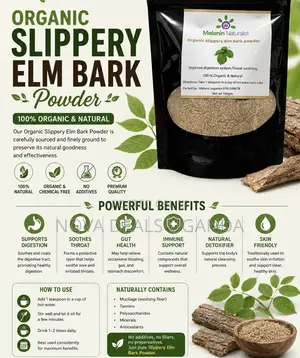 Organic Slippery Elm Bark Powder, Made From Inner Bark Forrespiratory