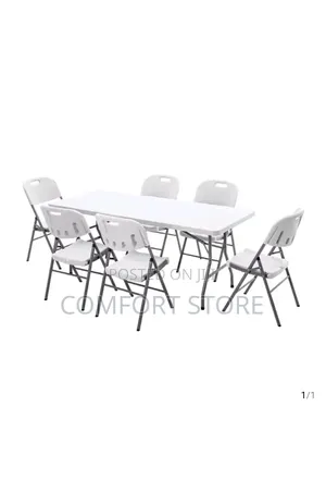 Executive White 6 Seater Dining Table and Chairs
