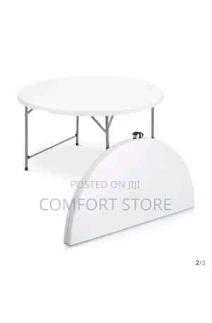 White Foldable Round Table for School Office Restaurant Hotel and Bar