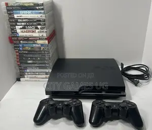 Sony Playstation 3 Slim Black Console With Call of Duty Blur and More