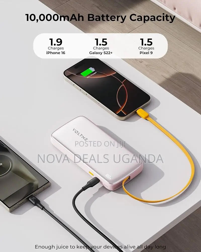 Voltme Hypercore Rollz Power Bank 10000mah 30w – Built-in Usb-C Cable