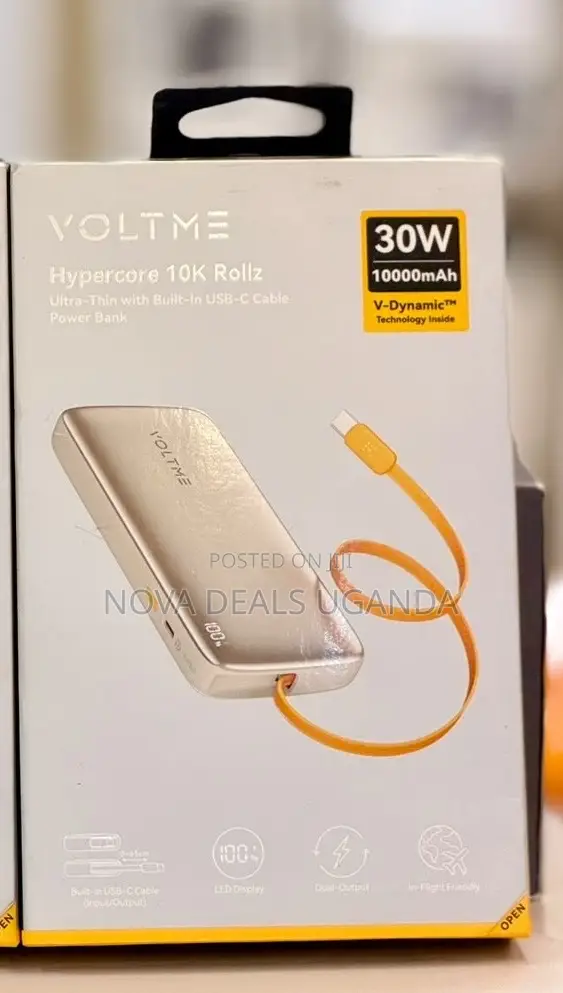 Voltme Hypercore Rollz Power Bank 10000mah 30w – Built-in Usb-C Cable
