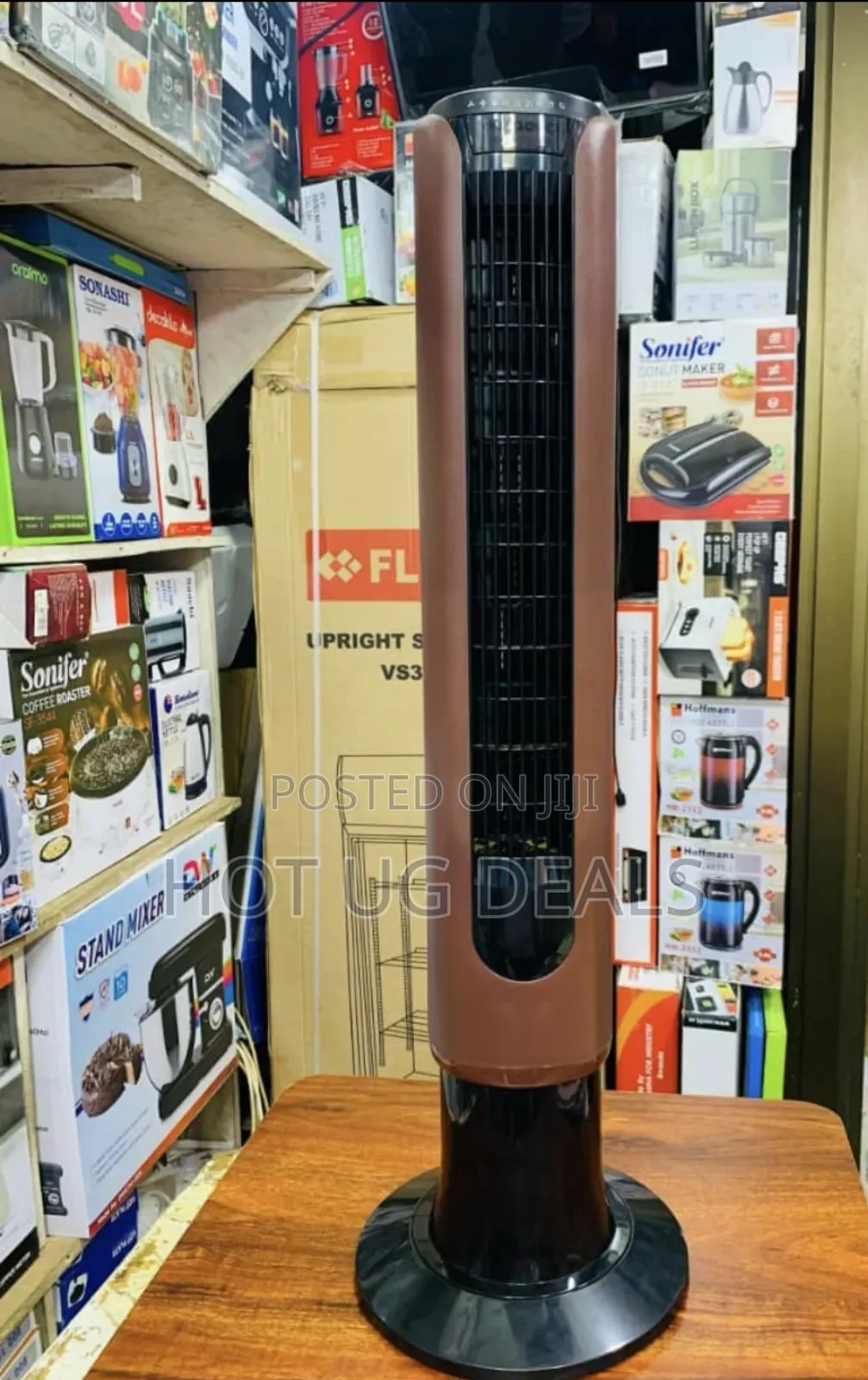 Sv Electric Tower Fan With Remote Control- Brown