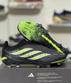Original Black/Green Adidas Predator Elite Laceless Football Boots