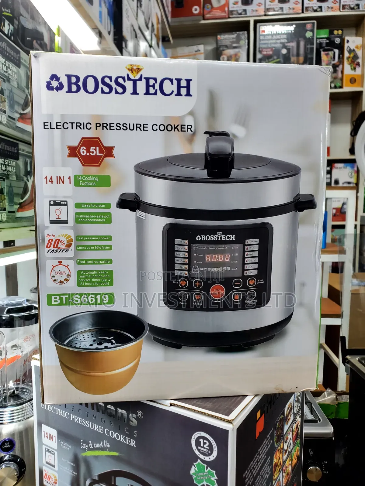 Bosstech 6.5l Pressure Cooker With Steamer