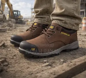 Original Men’S Coffee Brown Caterpillar Low Cut Safety Shoes