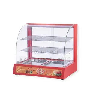 Commercial Electric Curved Glass Hot Snacks Food Warmer