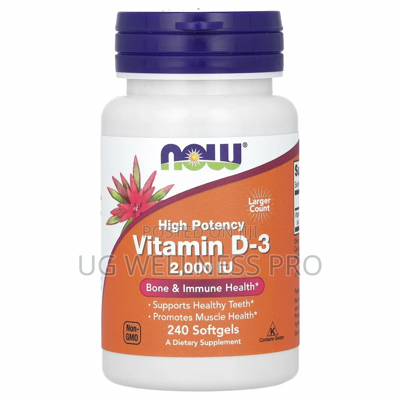 Now Foods Vitamin D3, High Potency, 2,000 Iu, 240 Softgels
