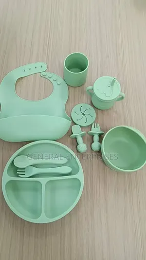 Mint Green Silicone Baby Weaning Set