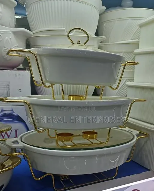 3-Piece Ceramic Chafing Dish Sets