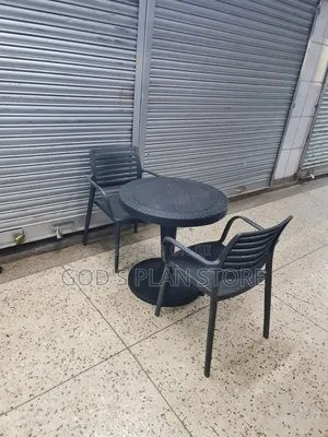 Spaced Back Plastic Chairs and Table Plastic Chairs and Table Set
