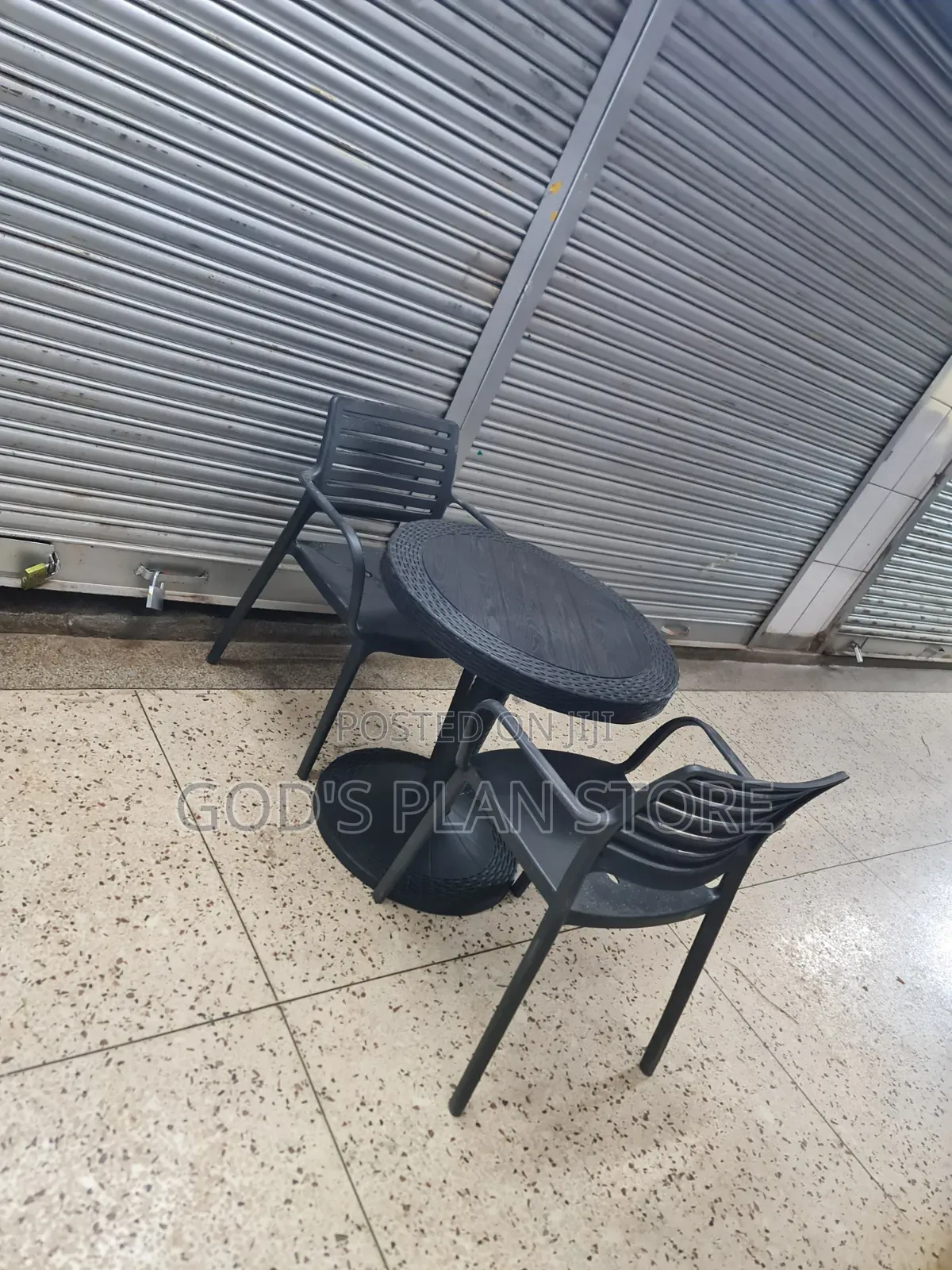 Spaced Back Plastic Chairs and Table Plastic Chairs and Table Set