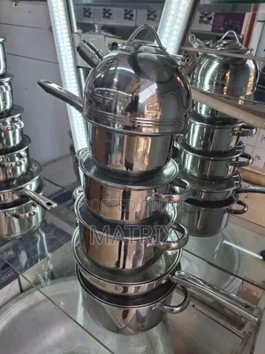 12pc Cooking Saucepans Heavy Duty Stainless Steel