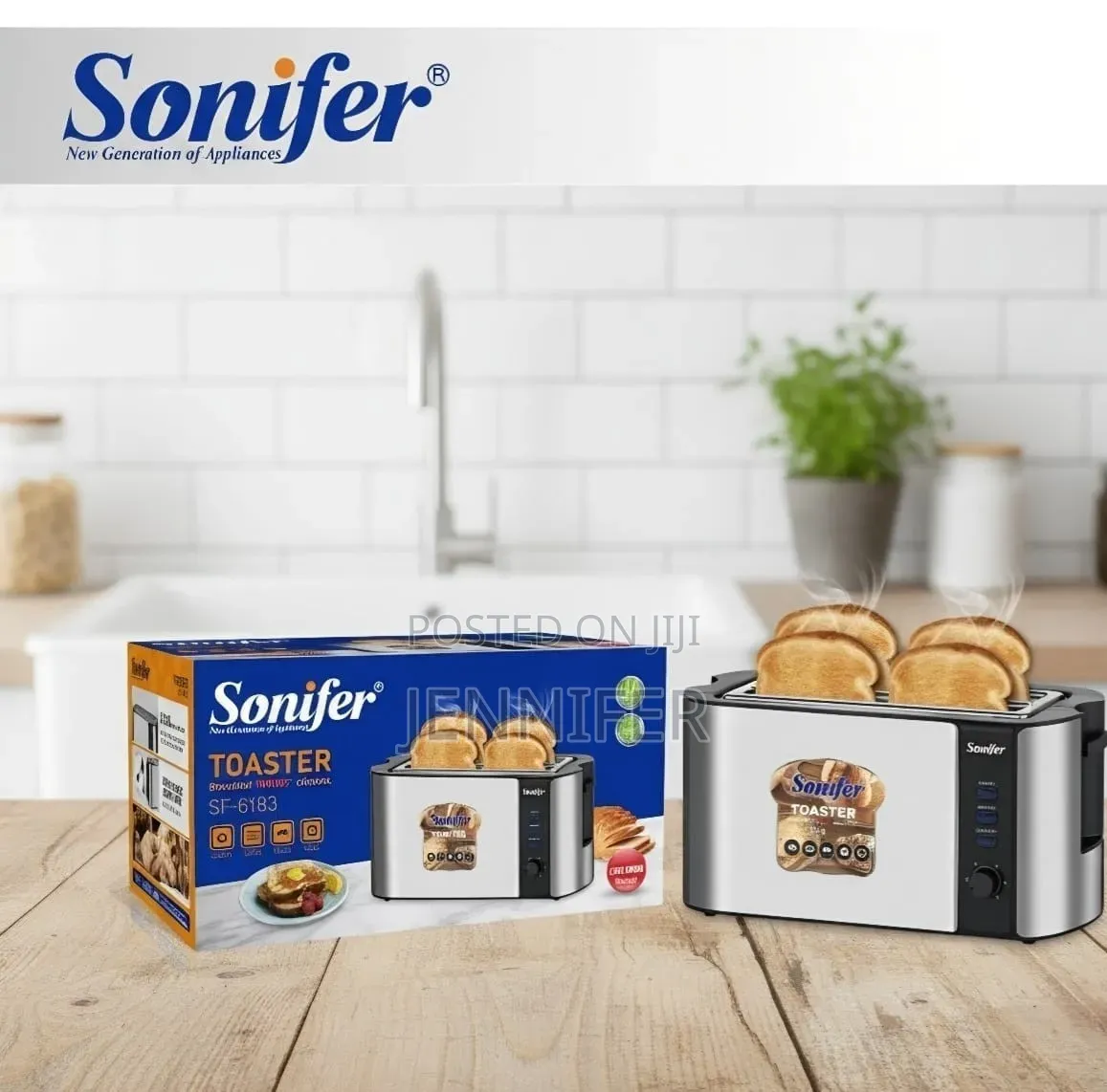 Sonifer Stainless Steel 4-Slice Toaster