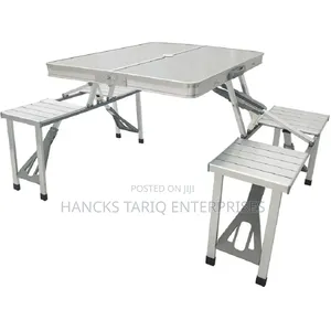 Foldable Aluminum Picnic Table With Integrated Seats