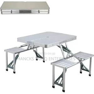 Foldable Aluminum Picnic Table With Integrated Seats