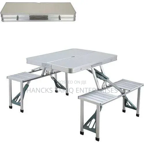 Foldable Aluminum Picnic Table With Integrated Seats