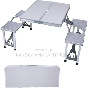 Foldable Aluminum Picnic Table With Integrated Seats