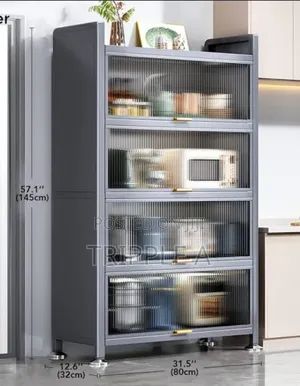 Unique 5 Tier Kitchen Storage Cabinet Within Flip Doors