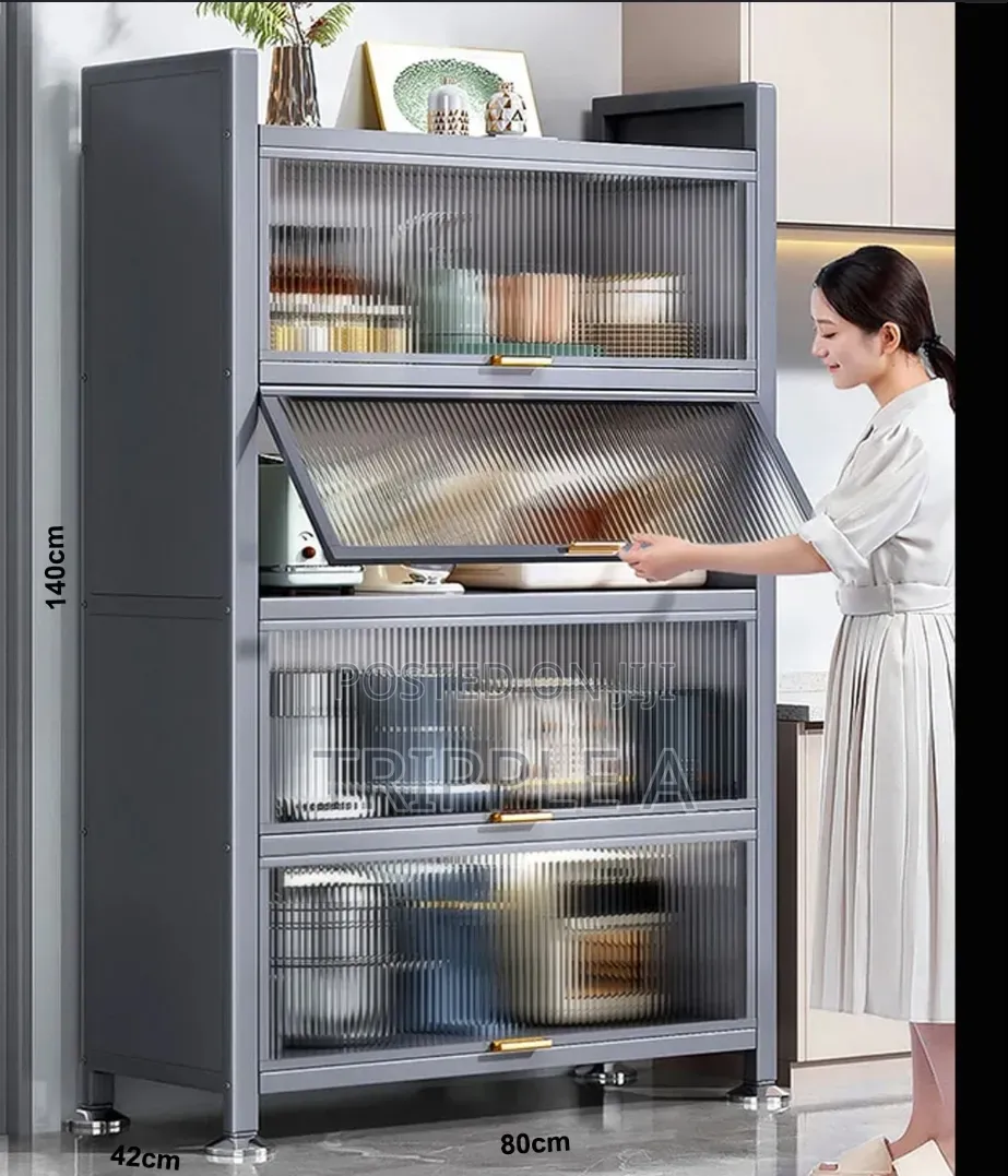 Unique 5 Tier Kitchen Storage Cabinet Within Flip Doors