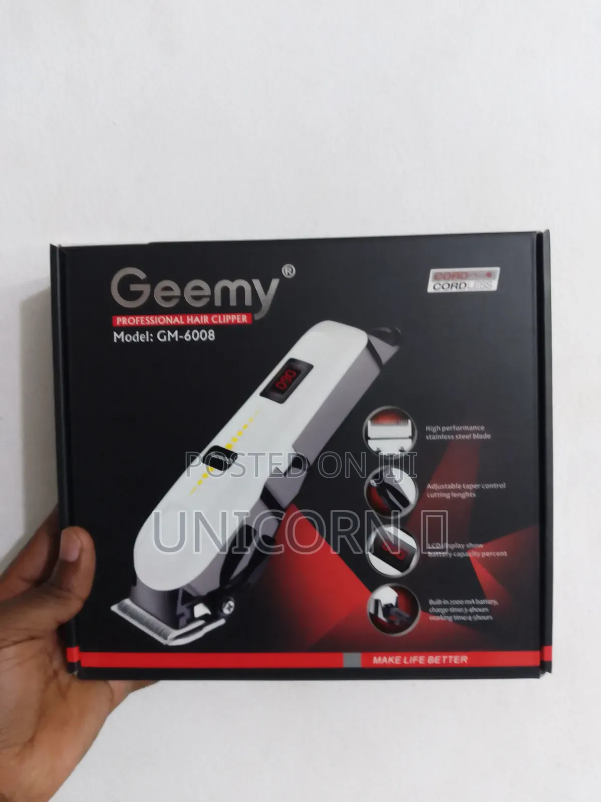 Geemy Professional Hair Clipper – Precision Cordless Grooming Machine