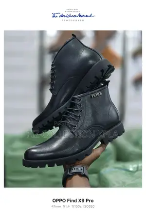 Fendi Black Pure Leather Boot