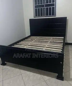 5by6 Excellent Condition Black Modern Bed Frame!