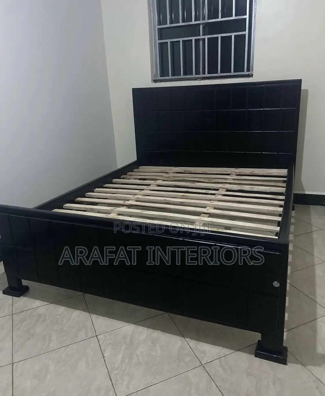 5by6 Excellent Condition Black Modern Bed Frame!