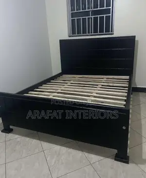 5by6 Excellent Condition Black Modern Bed Frame!
