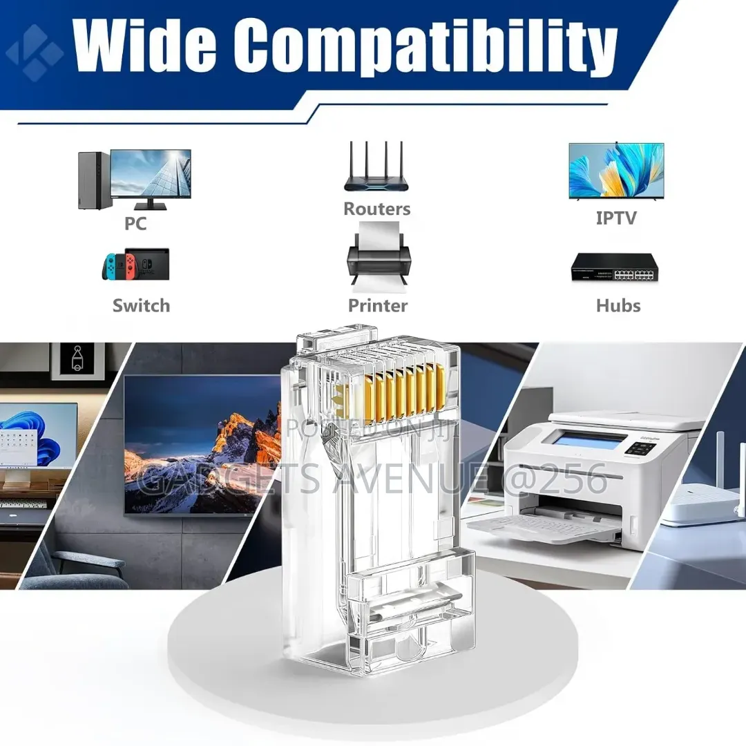 Rj45 Ethernet Cable Connectors, for Terminating Networking 100pcs