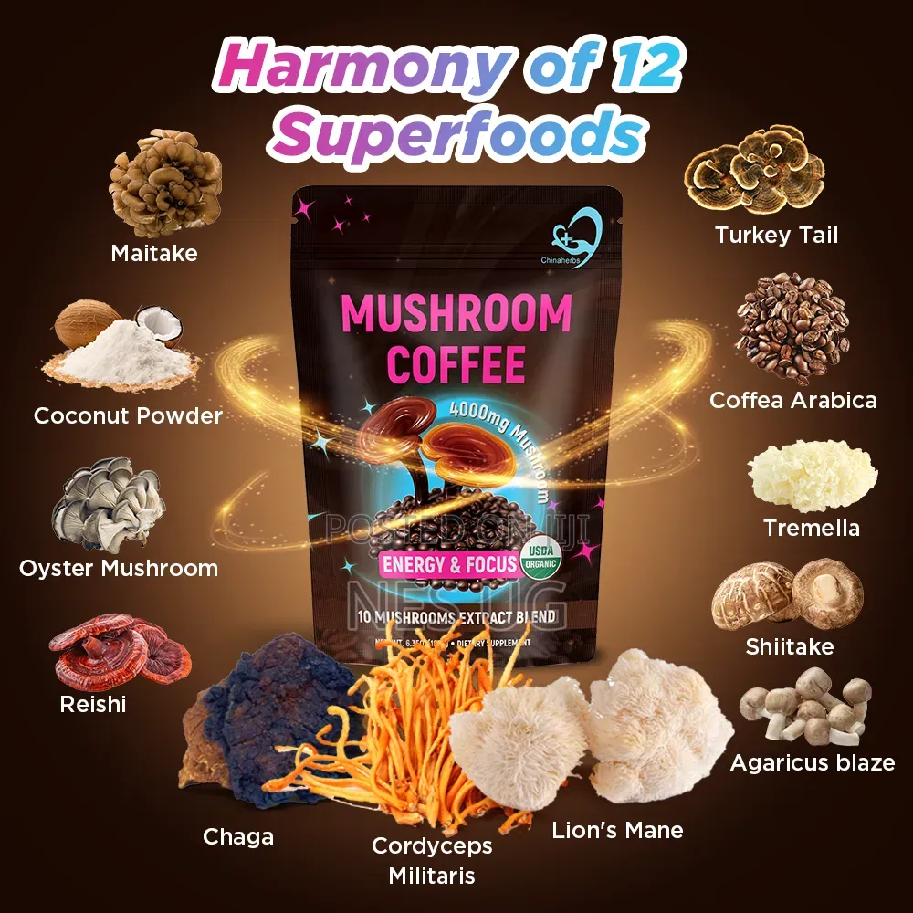 Organic Mushroom Coffee Extracts For Energy Focus