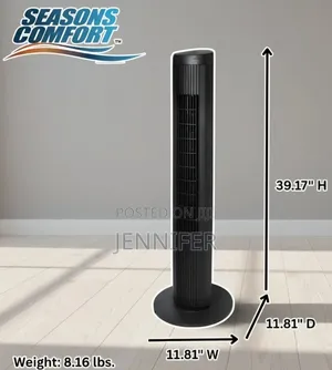 29-Inch Digiwave Branded Black Tower Fan.