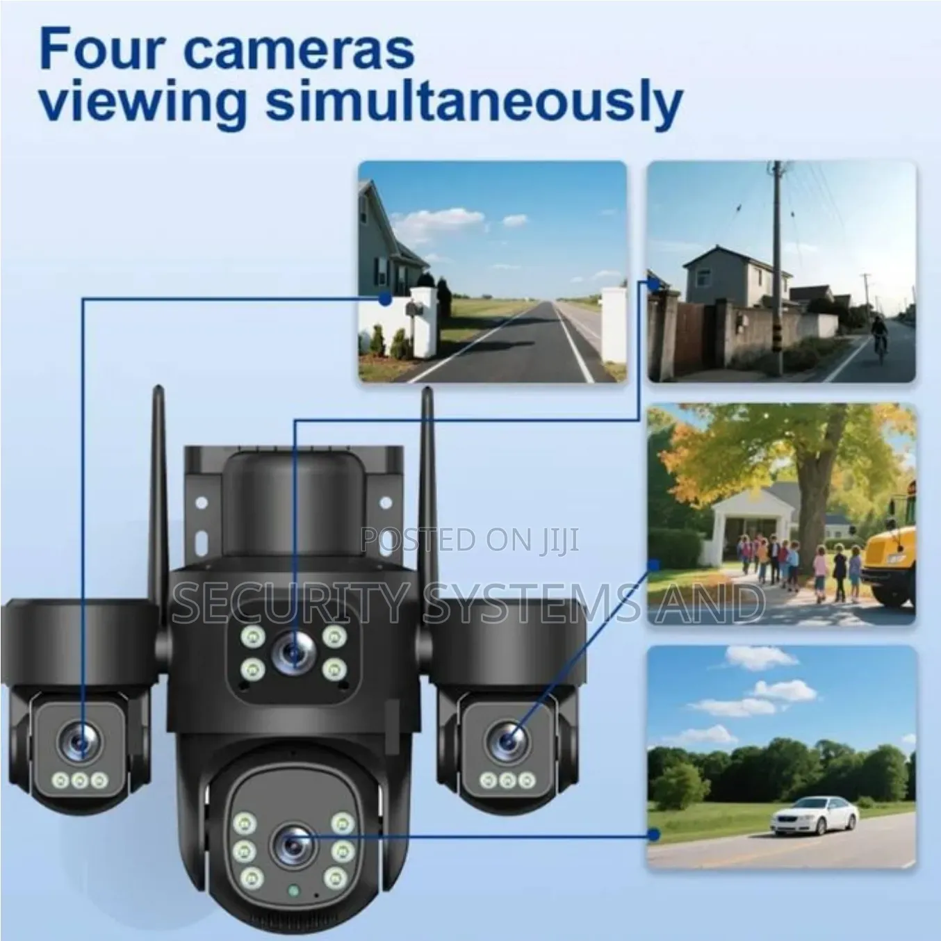 4 Lens Solar Powered Camera-Supports 4g Network - Aov - Hi Easy App