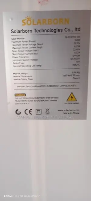 160w Solarborn Panel