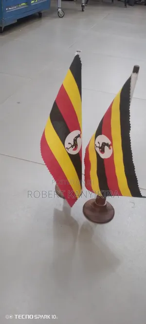 Table Uganda Flags With Stands