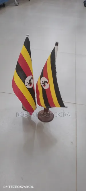 Table Uganda Flags With Stands