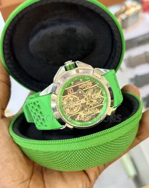 Original Fully Functioning Jacob Co Leather and Rubber Strap Watch