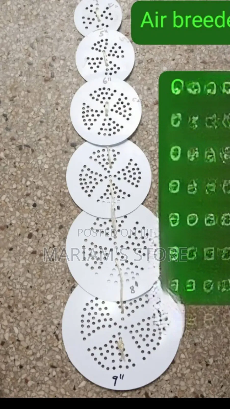 Items as Plastic "Ceilling Breezers" or Ventilation Covers