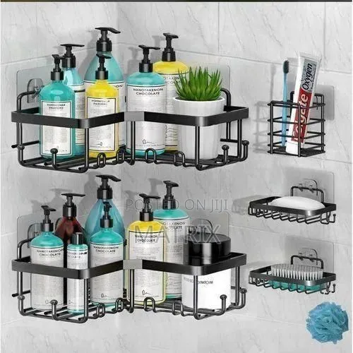 5 Piece Corner Shower Caddy Set Bathroom Organizer