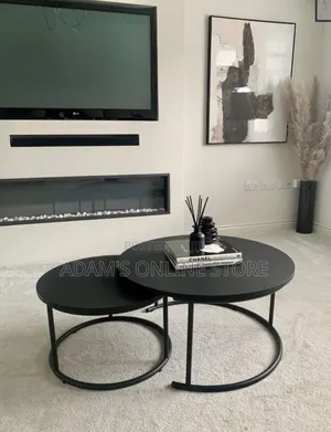 Black and White Round Center Table