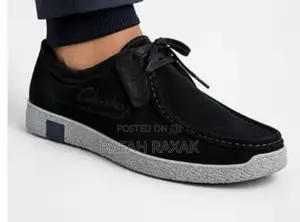 Men’S Black/Grey Clarks Wallabees Casual Boat Shoes