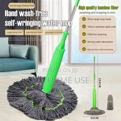 Hand Wash Free.Self Wringing Water Mop