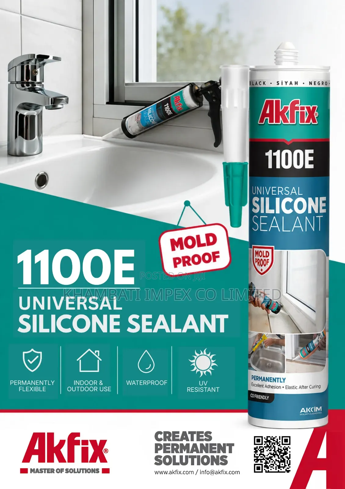 Akfix Silicon 1100 White Black Clear