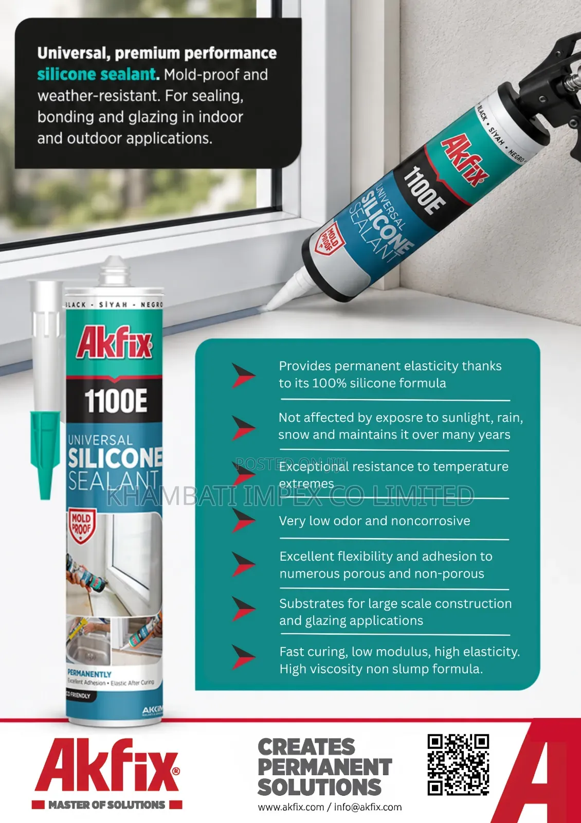 Akfix Silicon 1100 White Black Clear