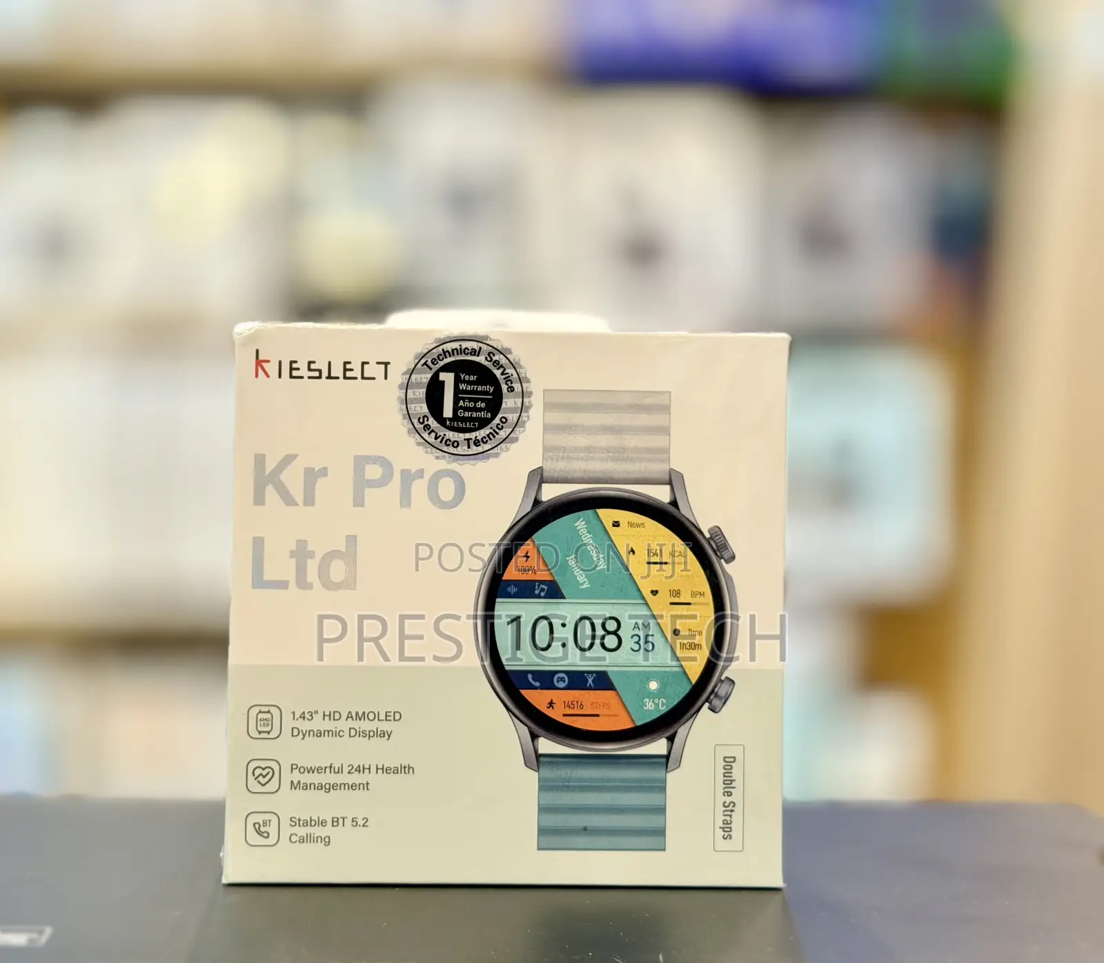 Kieslect Kr Pro LTD Calling Smartwatch With Dual Strap Silver