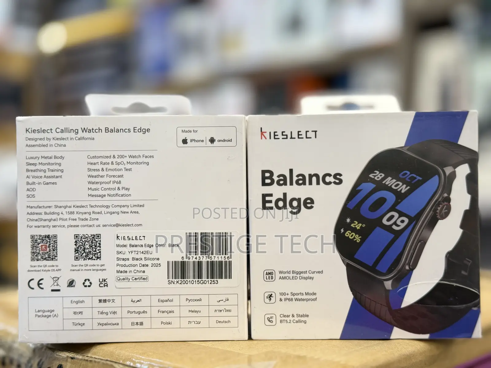 Kieselect Balancs / Balance Edge Smartwatch, Curved Amoled Display