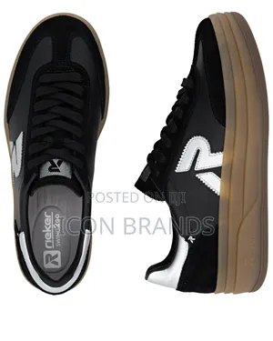 Rieker Womens Trainer W3700-00 Black/Silver